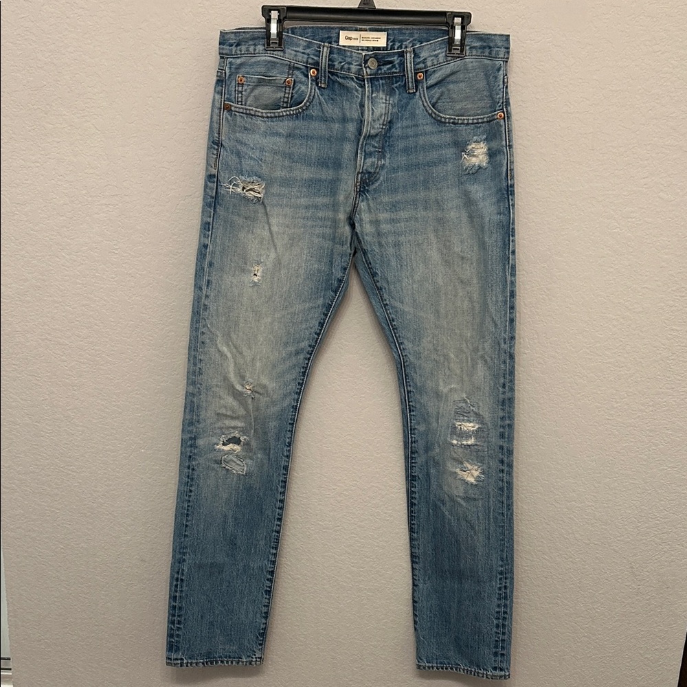 Gap 1969 Men's Slim Fit Distressed Blue Jeans